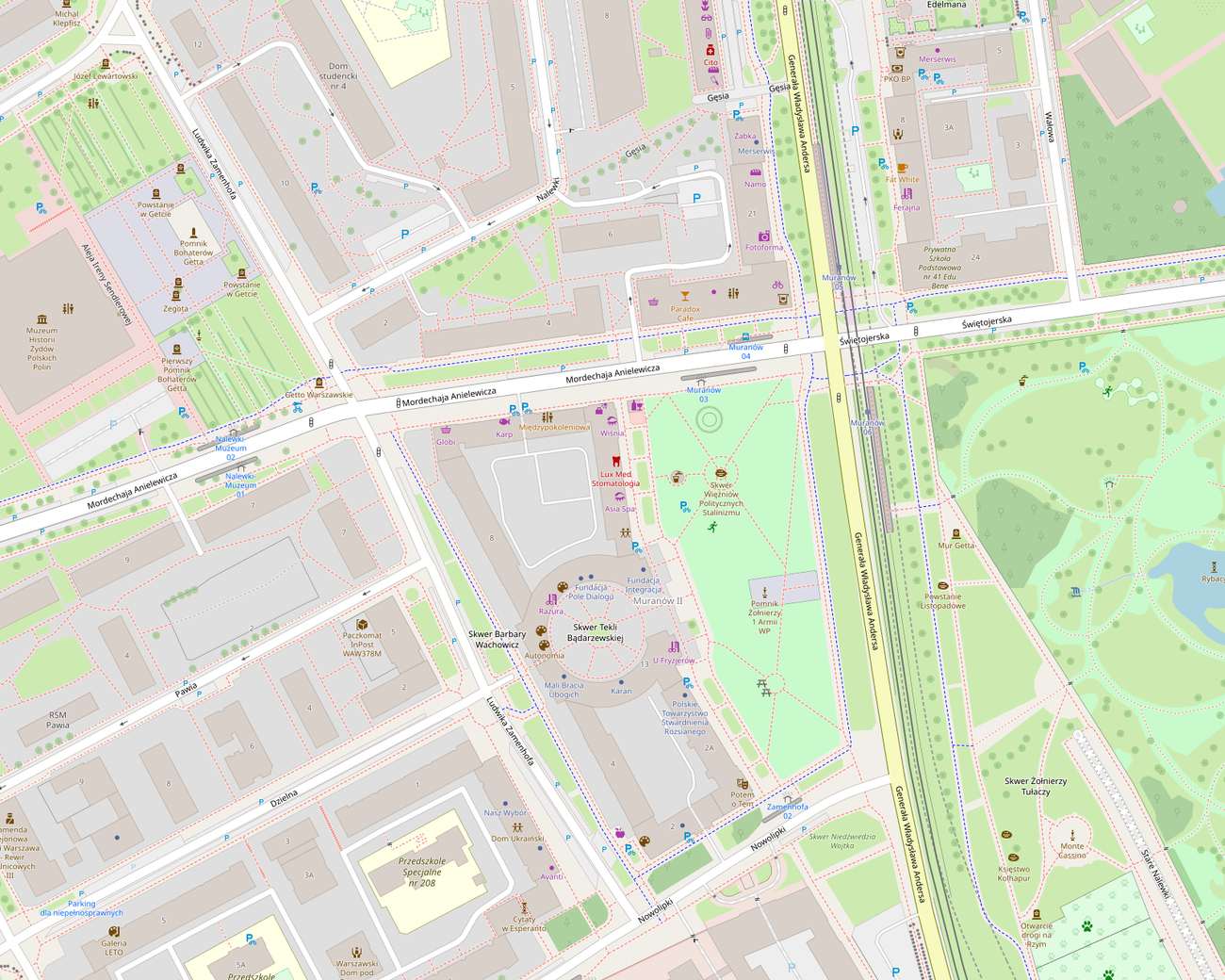 Mapa okolicy gabinetu TrychoMed, ul. Gen. W. Andersa 15, Warszawa